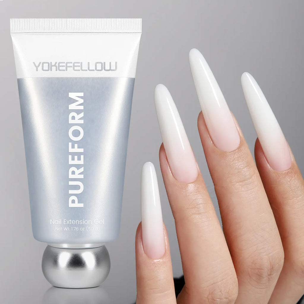 YOKEFELLOW PUREFORM Nail Extension Gel PF11 Peach Blush Nude Pink Color Hema-Free Tpo-Free Tmpta-Free 100% Pure Gel Poly Nail Gel for Professional Salon Use 50G/1.76 Oz