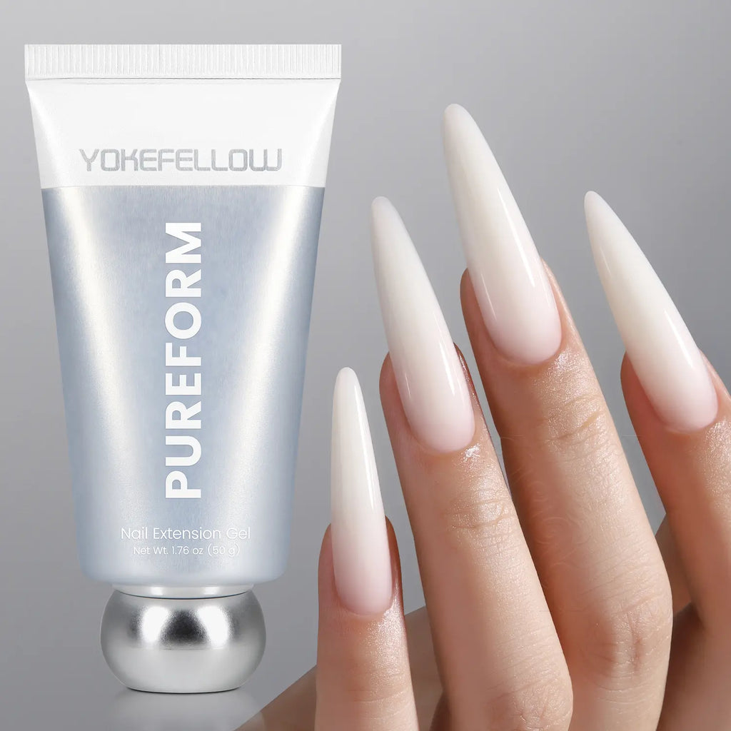 YOKEFELLOW PUREFORM Nail Extension Gel PF11 Peach Blush Nude Pink Color Hema-Free Tpo-Free Tmpta-Free 100% Pure Gel Poly Nail Gel for Professional Salon Use 50G/1.76 Oz