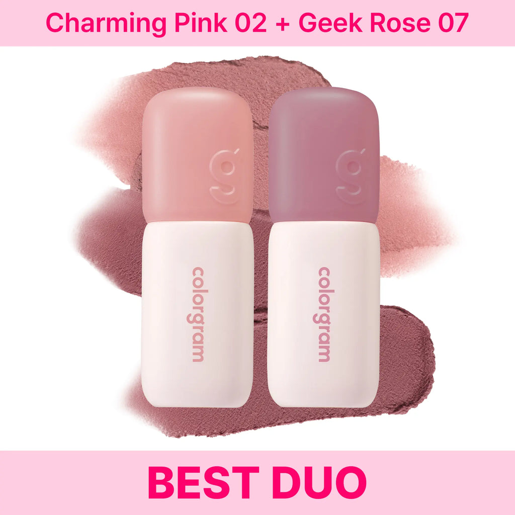 Colorgram Blurry Lip Duo - Nude Blur Tint | K-Beauty Makeup | Soft Matte Lip Stain | Powdery Finish | 2-In-1 Lip & Cheek | Lightweight & Buildable I Summervibes