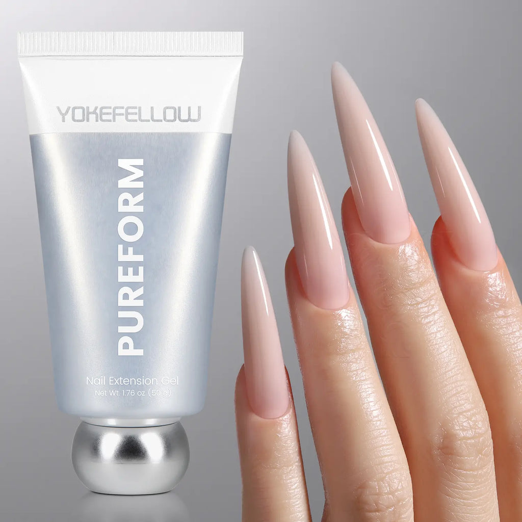 YOKEFELLOW PUREFORM Nail Extension Gel PF11 Peach Blush Nude Pink Color Hema-Free Tpo-Free Tmpta-Free 100% Pure Gel Poly Nail Gel for Professional Salon Use 50G/1.76 Oz