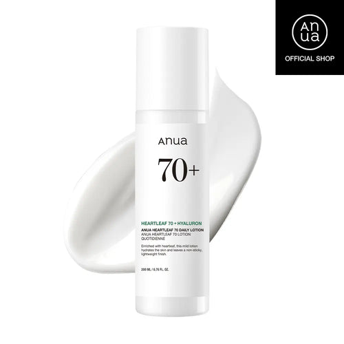 Anua Heartleaf 70 Daily Lotion - Ultimate Hydration & Soothing Moisturizer for All Skin Types | Korean Skincare Essential (6.76 fl. oz.)