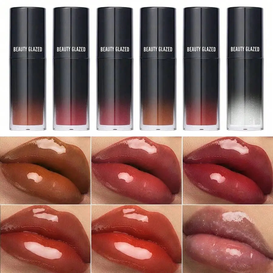 Beauty Glazed 2-Pack Cosmetic Makeup Products Set (B209#101) - Lip Combo with Nourishing Gloss, Skin-Friendly Brown Lip Liner, 3D Precise Outline, Long-Lasting Matte Finish, Adult Daily Wear Essential