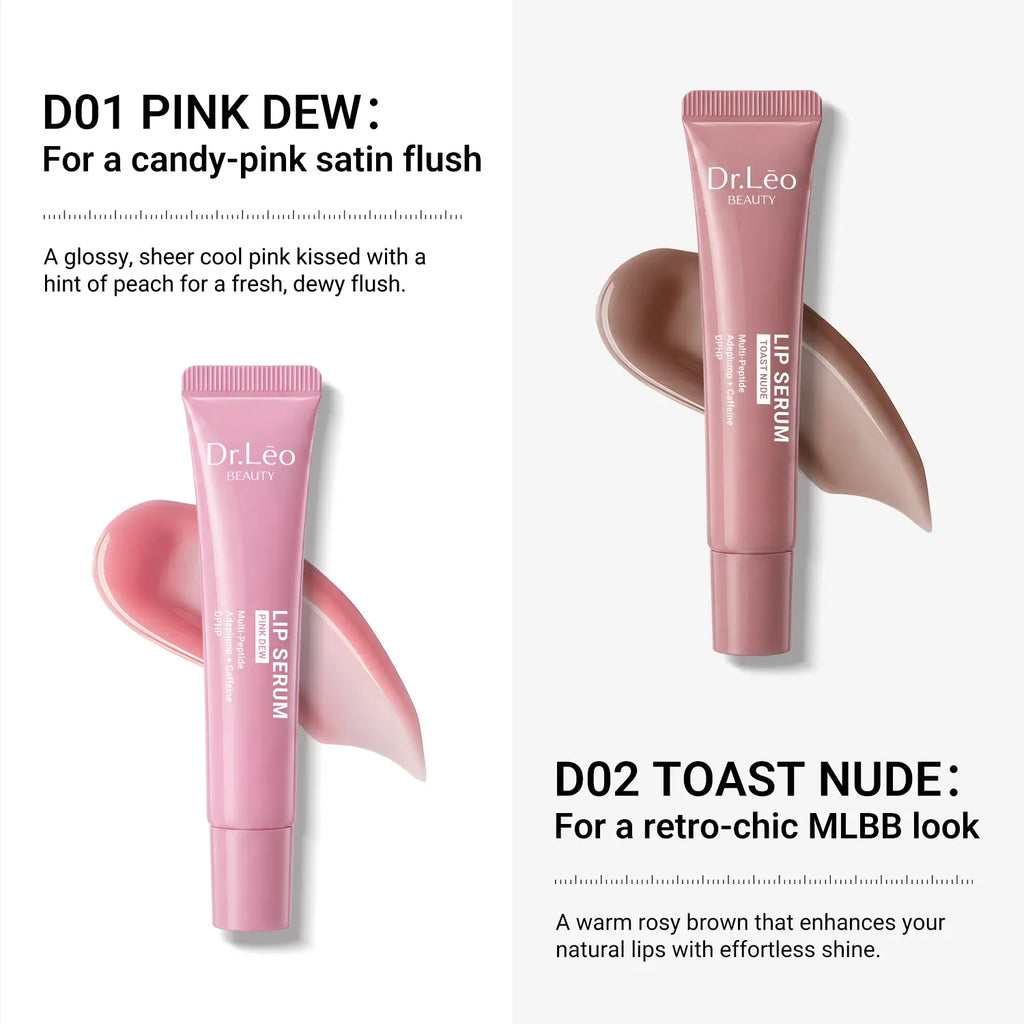 Dr.Leo Tinted Peptide Lip Serum – Brightens Dull-Looking Lips & Smooths Lip Lines, Sheer-To-Buildable Glossy Color + Hydrating Lip Care, Pink Dew / Toast Nude, 15G #Sohochic #Tiktokshopbacktoschool, Lip Tint, Moisturize, Daily