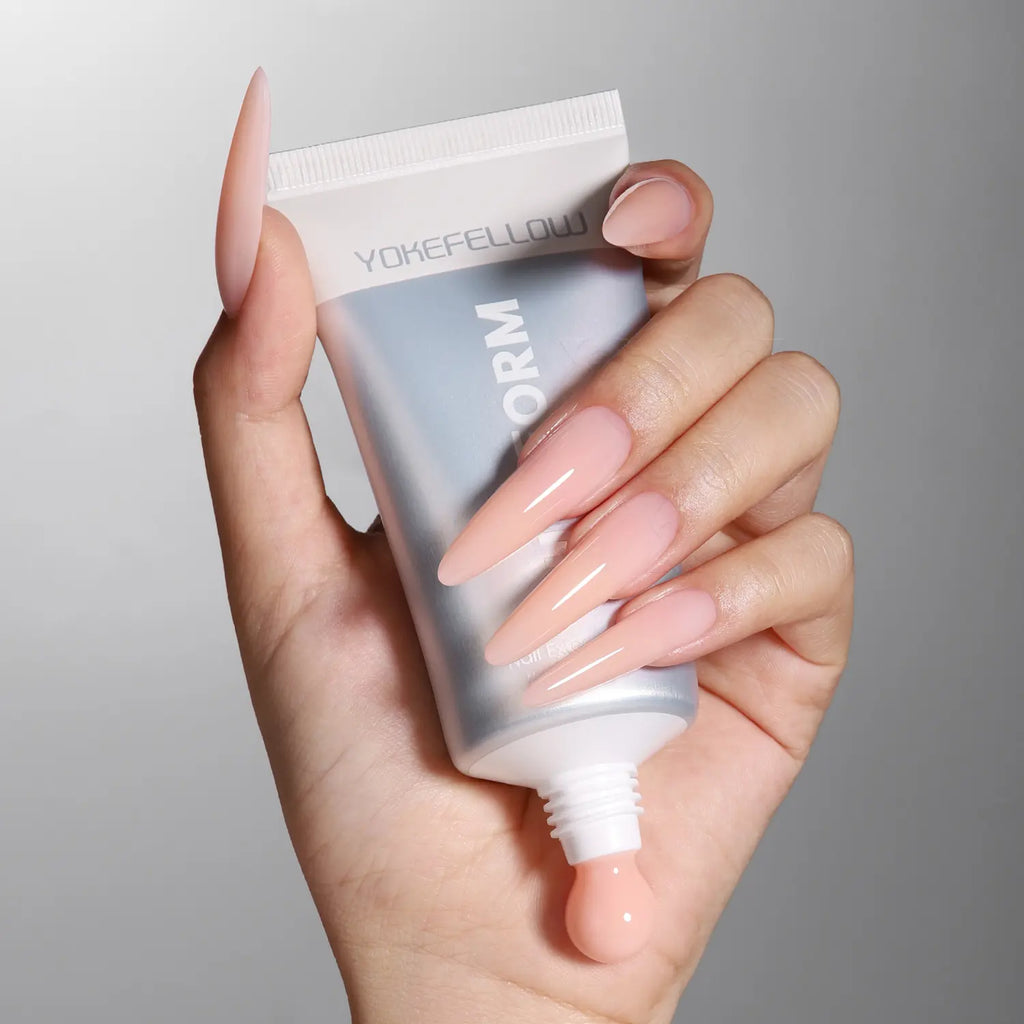 YOKEFELLOW PUREFORM Nail Extension Gel PF11 Peach Blush Nude Pink Color Hema-Free Tpo-Free Tmpta-Free 100% Pure Gel Poly Nail Gel for Professional Salon Use 50G/1.76 Oz
