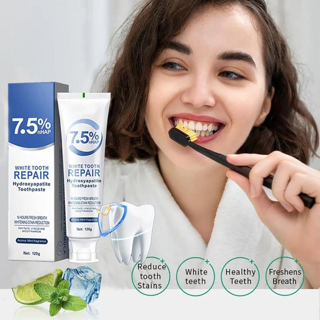 7.5% Nanoscale Hydroxyapatite Mouthwash, Specially Formulated Tooth Remineralization Solution for Enamel Protection, Mild Mint Teeth Sensitivity Solution for Daily Oral Care & Fresh Breath