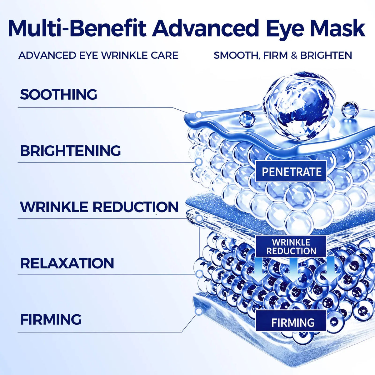 CKA Unscented Freeze-Dried Collagen Under-Eye Patches - Anti-Aging Mask with Lyophilized Peptides, Hyaluronic Acid, Multi Botanical Extracts for All Skin: Hydrates, Soothes, Smooths Fine Lines