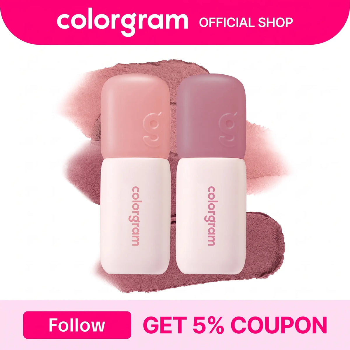 Colorgram Blurry Lip Duo - Nude Blur Tint | K-Beauty Makeup | Soft Matte Lip Stain | Powdery Finish | 2-In-1 Lip & Cheek | Lightweight & Buildable I Summervibes