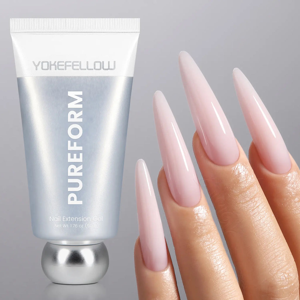 YOKEFELLOW PUREFORM Nail Extension Gel PF11 Peach Blush Nude Pink Color Hema-Free Tpo-Free Tmpta-Free 100% Pure Gel Poly Nail Gel for Professional Salon Use 50G/1.76 Oz
