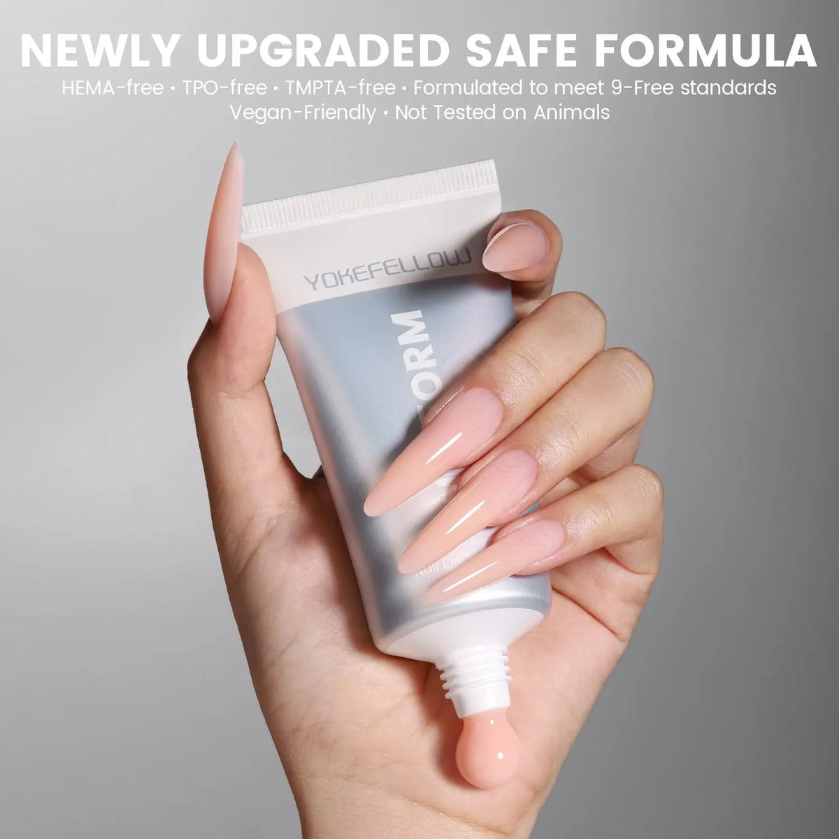 YOKEFELLOW PUREFORM Nail Extension Gel PF11 Peach Blush Nude Pink Color Hema-Free Tpo-Free Tmpta-Free 100% Pure Gel Poly Nail Gel for Professional Salon Use 50G/1.76 Oz