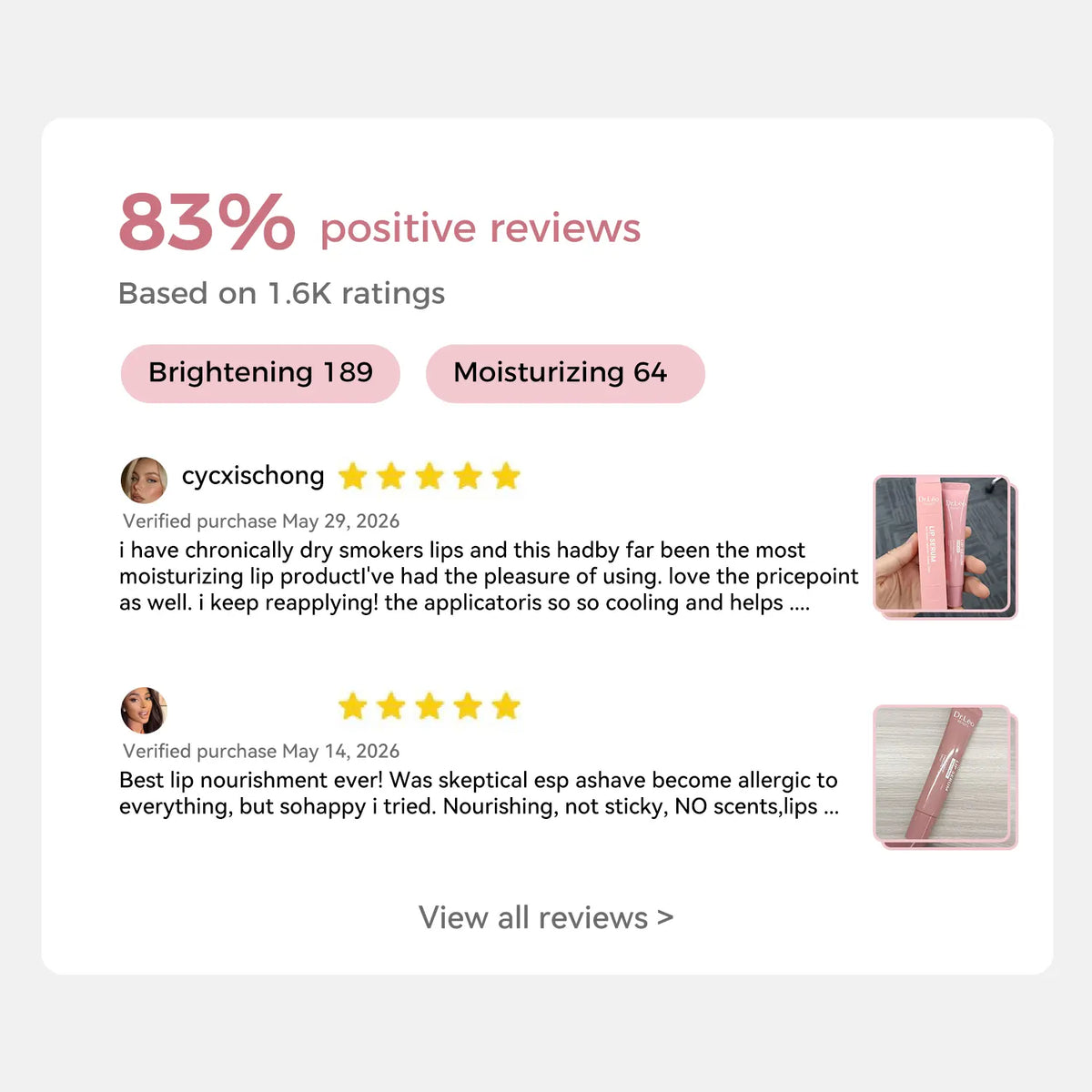 Dr.Leo Tinted Peptide Lip Serum – Brightens Dull-Looking Lips & Smooths Lip Lines, Sheer-To-Buildable Glossy Color + Hydrating Lip Care, Pink Dew / Toast Nude, 15G #Sohochic #Tiktokshopbacktoschool, Lip Tint, Moisturize, Daily