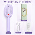 Electric Spray Air Cushion Massage Comb, 2026 Upgrade Purple Electric Steam Hair Brush with Misting Detangling for Dry Frizzy Hair, Self-Cleaning Gloss Enhancing Care Brush for Women