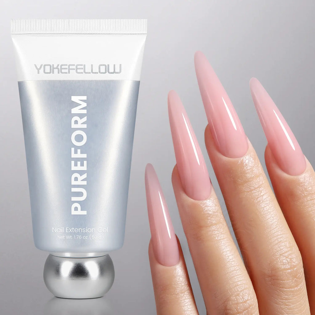 YOKEFELLOW PUREFORM Nail Extension Gel PF11 Peach Blush Nude Pink Color Hema-Free Tpo-Free Tmpta-Free 100% Pure Gel Poly Nail Gel for Professional Salon Use 50G/1.76 Oz